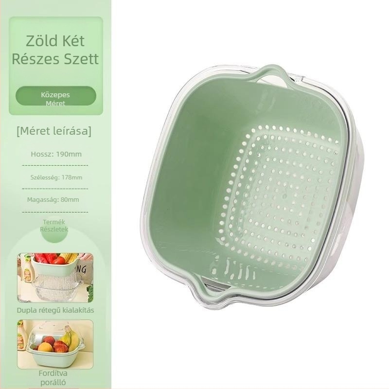 Kétszintes zöldségmosó medence (anyag: selyemvirág; termékkategória: gyümölcstál; stílus: modern egyszerű; minőség: első osztályú termék)