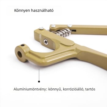 Fém csattal történő ruházat és kiegészítő montázsához kézi préselő készlet; Anyag: fém; Szerkezet: kézi préselő csipesz; Alkalmazás: kabátok, farmerok, sapkák, nadrágok, bőrből készült ruházat, táskák; Márka: Xinghe