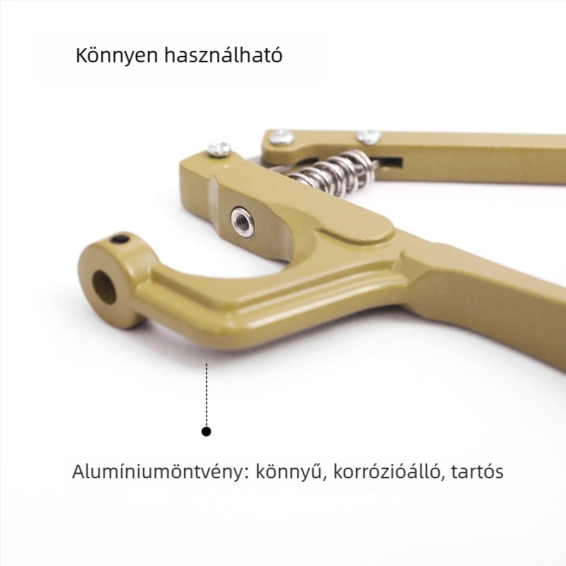 Fém csattal történő ruházat és kiegészítő montázsához kézi préselő készlet; Anyag: fém; Szerkezet: kézi préselő csipesz; Alkalmazás: kabátok, farmerok, sapkák, nadrágok, bőrből készült ruházat, táskák; Márka: Xinghe