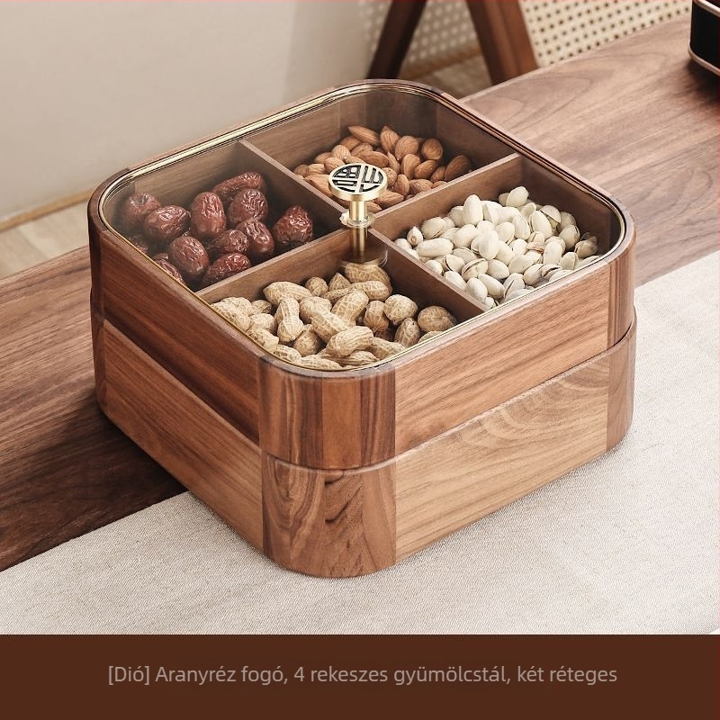 Fa gyümölcstál modern minimalista stílusban, kockás mintával, 2025-ben debütált.