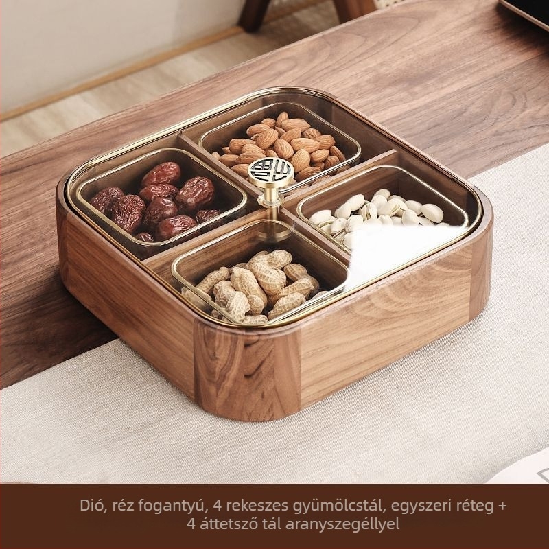 Fa gyümölcstál modern minimalista stílusban, kockás mintával, 2025-ben debütált.