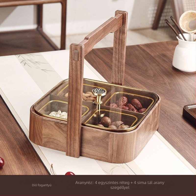 Fa gyümölcstál modern minimalista stílusban, kockás mintával, 2025-ben debütált.