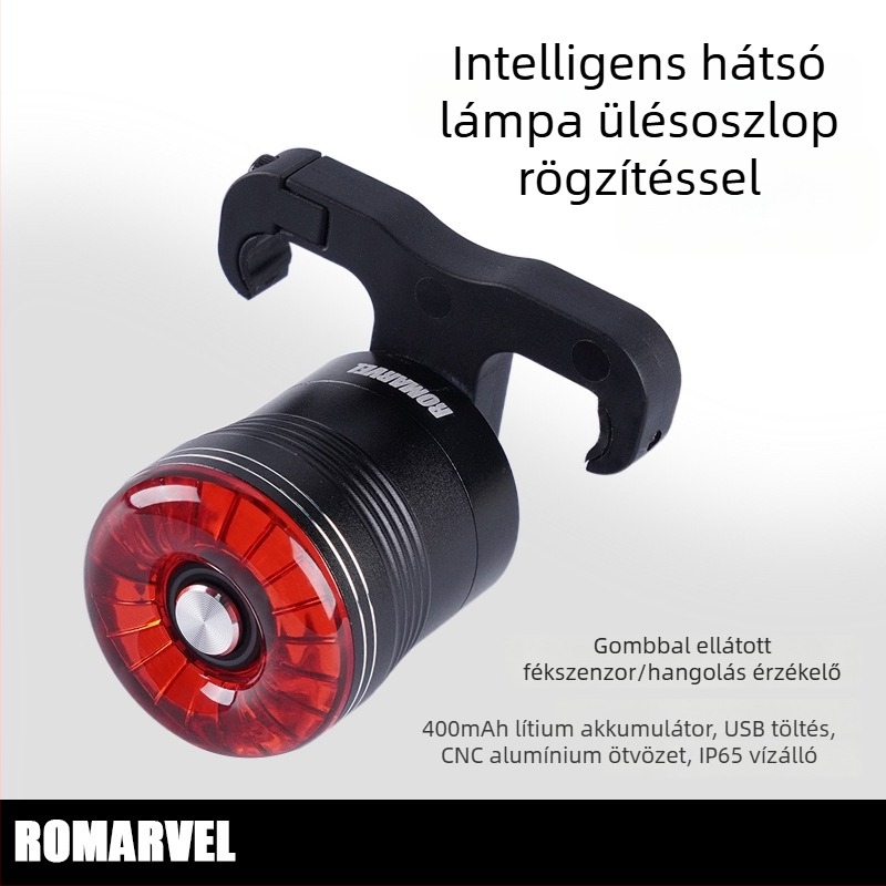 Lumaiwei SR1 kerékpár hátsó lámpa Type-C töltéssel és intelligens fékérzékelővel, hegyi kerékpárokhoz