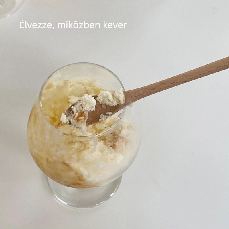 Hosszú nyelű fa kanál készlet gyerekeknek – egyszerű stílus