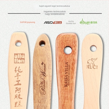 Fa spatula készlet konyhához, Love Kitchen – fa, tapadásmentes, csúszásmentes, hőálló