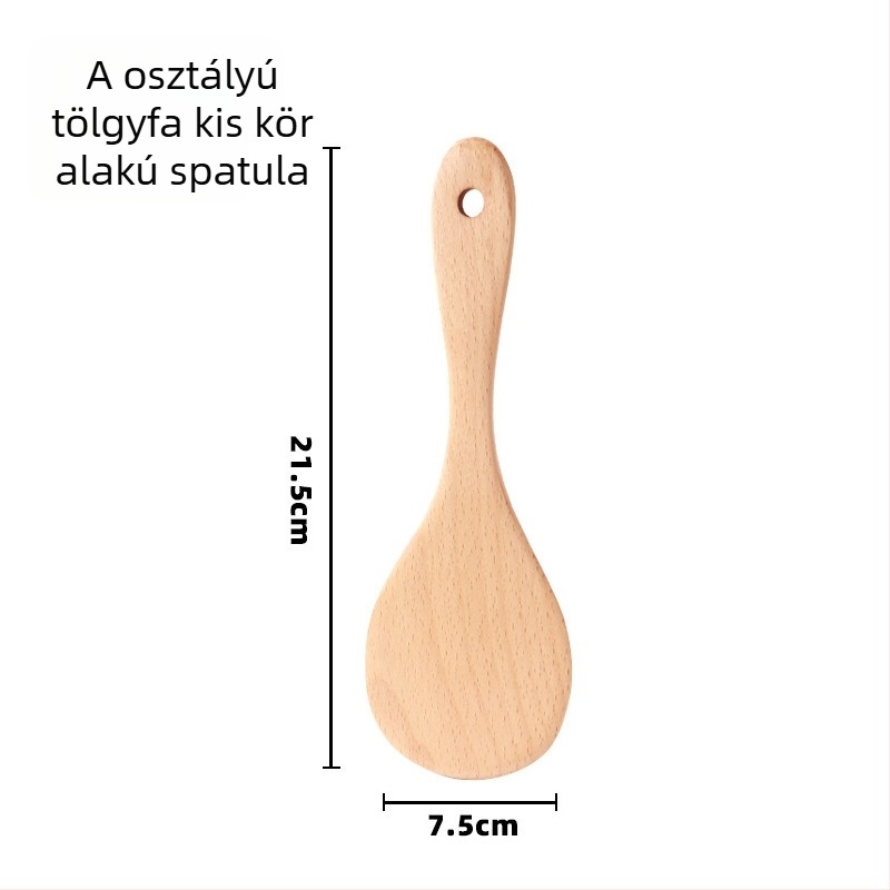 Fa spatula készlet konyhához, Love Kitchen – fa, tapadásmentes, csúszásmentes, hőálló
