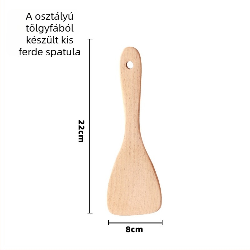 Fa spatula készlet konyhához, Love Kitchen – fa, tapadásmentes, csúszásmentes, hőálló