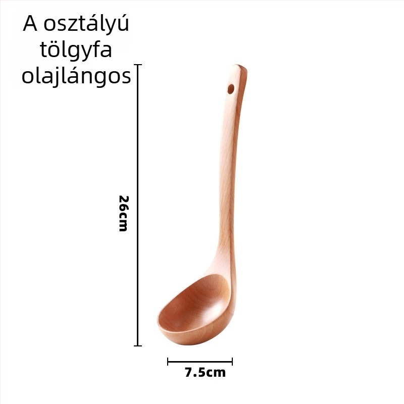 Fa spatula készlet konyhához, Love Kitchen – fa, tapadásmentes, csúszásmentes, hőálló