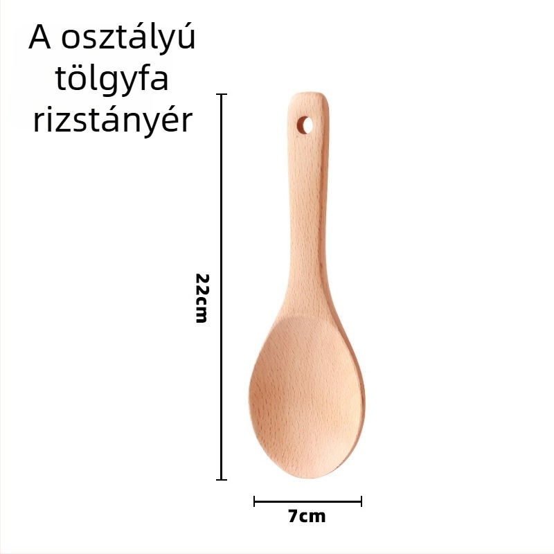 Fa spatula készlet konyhához, Love Kitchen – fa, tapadásmentes, csúszásmentes, hőálló