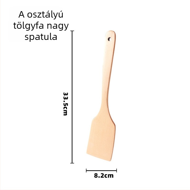 Fa spatula készlet konyhához, Love Kitchen – fa, tapadásmentes, csúszásmentes, hőálló