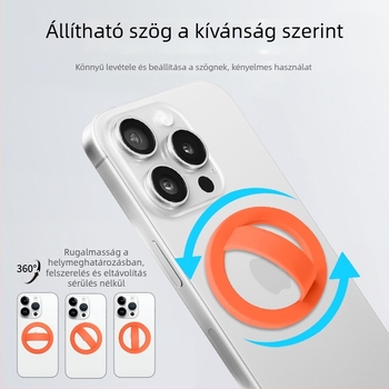 Telefon hátoldali mágneses gyűrű és tartó, folyékony szilikon gyűrű, univerzális anti-drop és anti-slip, 20 g, gyűrű vastagsága 5 mm, testreszabás támogatott