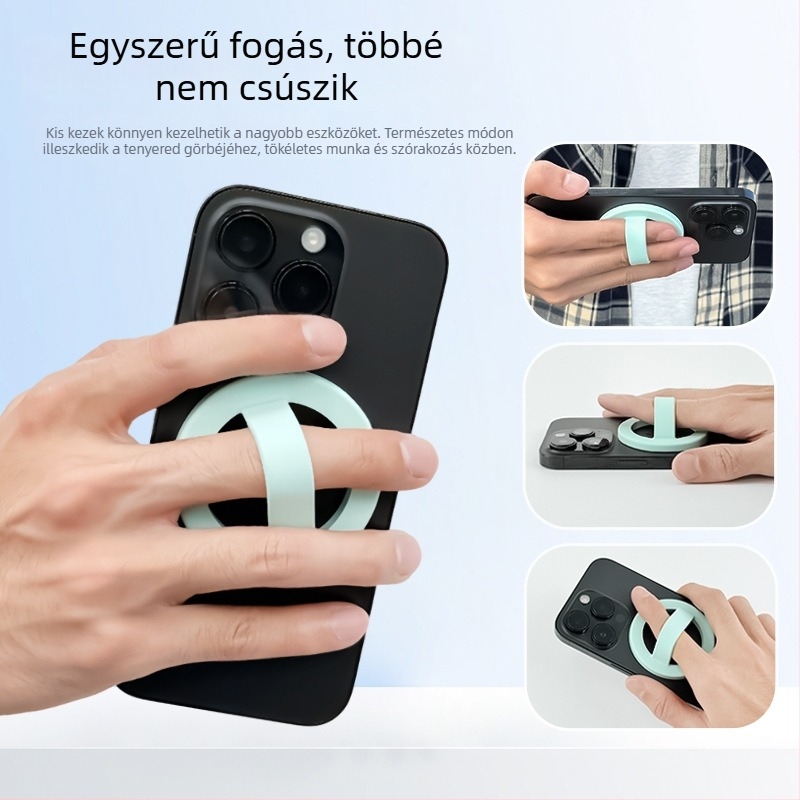 Telefon hátoldali mágneses gyűrű és tartó, folyékony szilikon gyűrű, univerzális anti-drop és anti-slip, 20 g, gyűrű vastagsága 5 mm, testreszabás támogatott
