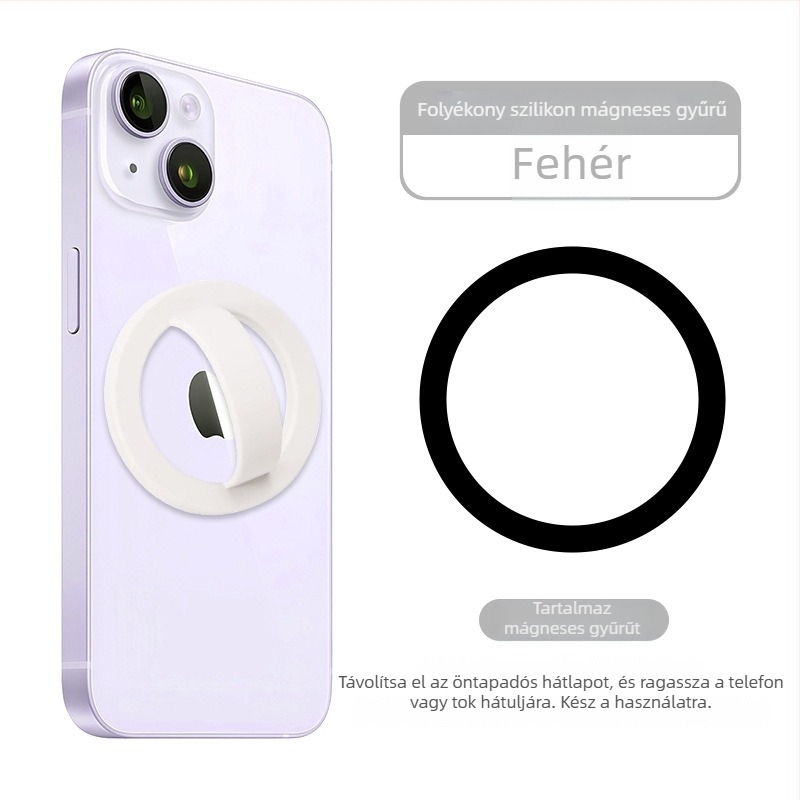 Telefon hátoldali mágneses gyűrű és tartó, folyékony szilikon gyűrű, univerzális anti-drop és anti-slip, 20 g, gyűrű vastagsága 5 mm, testreszabás támogatott