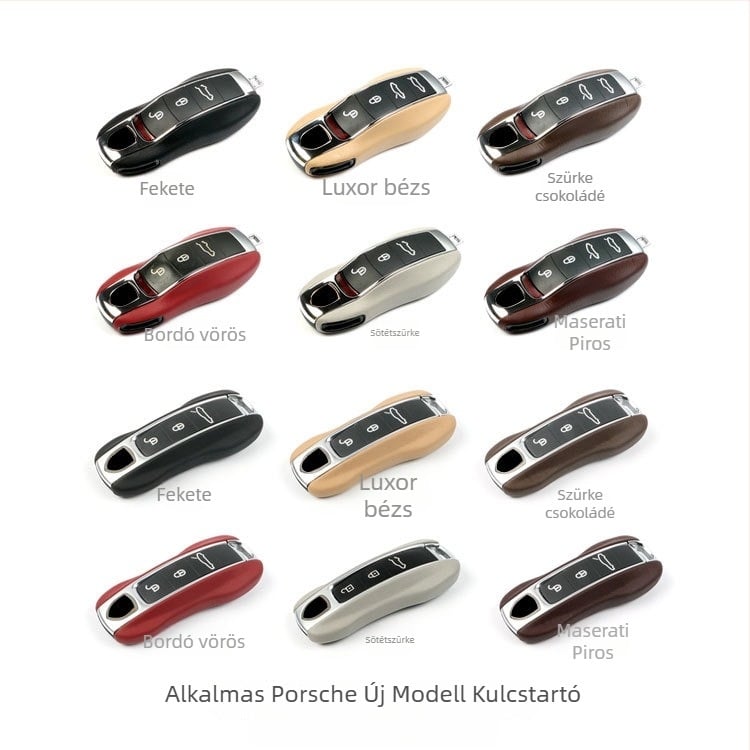 Anxin Porsche kulcstartó bőrtok Cayenne, Panamera, 911, Taycan — marhabőr, magas színvonalú stílus