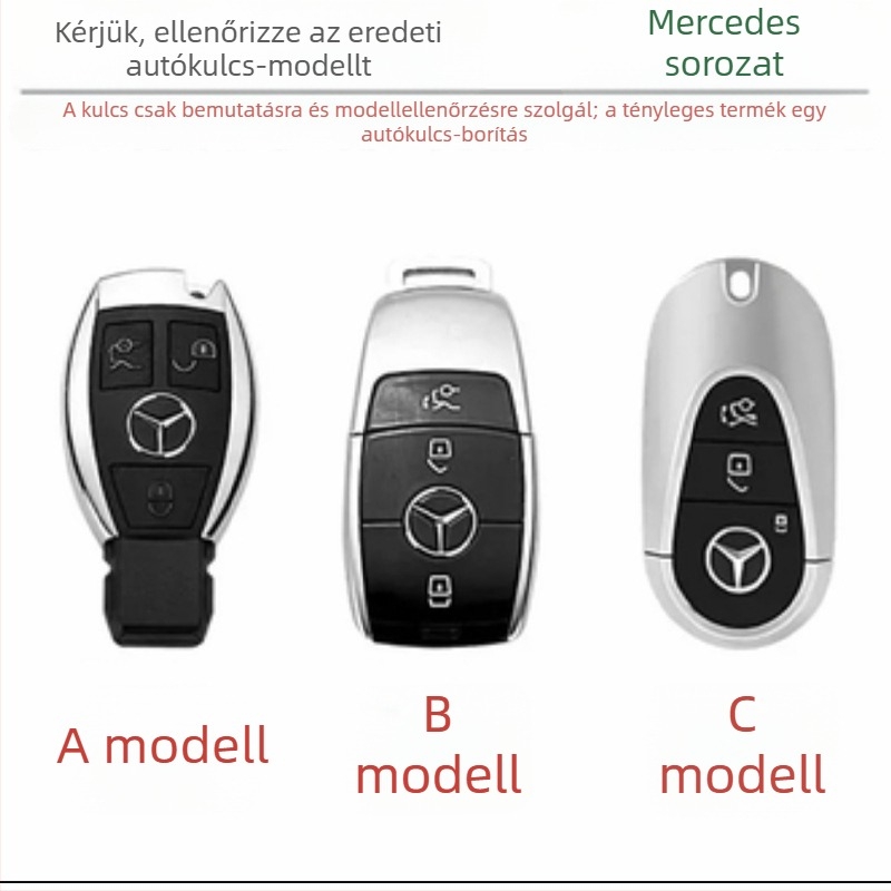 Mercedes-Benz GLC kulcsvédő tok Napa mintával a C260L, C200L, GLB, GLE350, E300L, E260 modellekhez