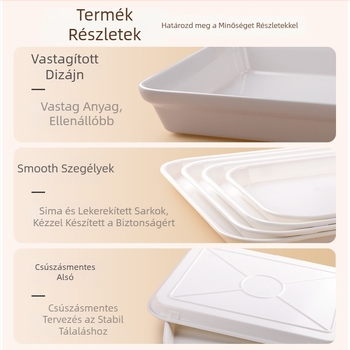 Melaminból készült téglalap alakú bemutató tálca, modern egyszerű stílus, testreszabható logó, glazúrozott felület