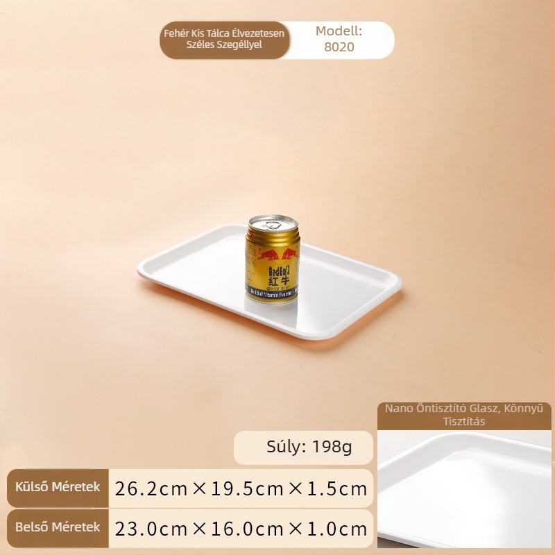 Melaminból készült téglalap alakú bemutató tálca, modern egyszerű stílus, testreszabható logó, glazúrozott felület