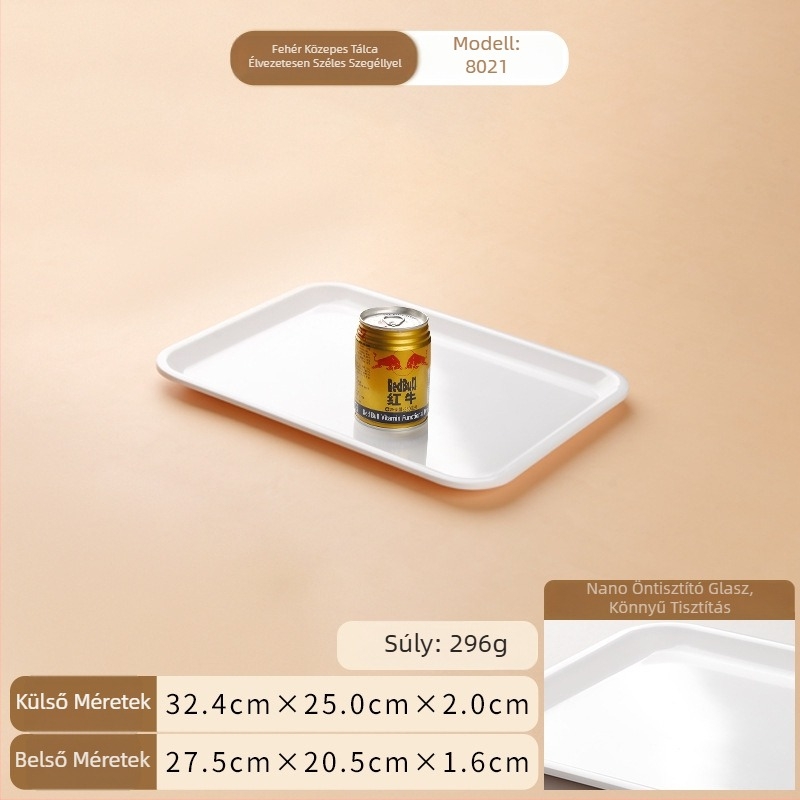 Melaminból készült téglalap alakú bemutató tálca, modern egyszerű stílus, testreszabható logó, glazúrozott felület