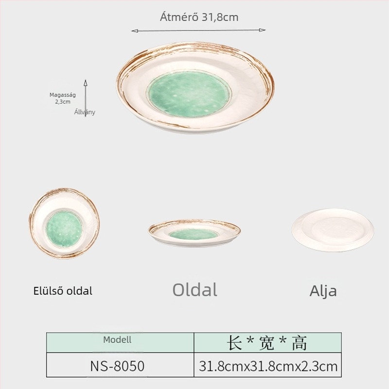 Melamin mély tálak — japán stílus, kör alakú, felületi zománc bevonat