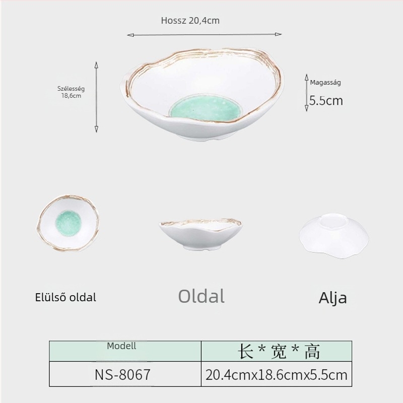 Melamin mély tálak — japán stílus, kör alakú, felületi zománc bevonat