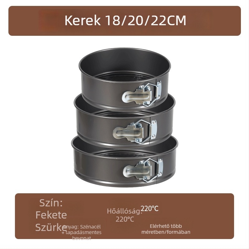 Tortaforma, kör alakú, méhsejt mintázat, tapadásmentes felület, szénacélból, levehető aljzattal