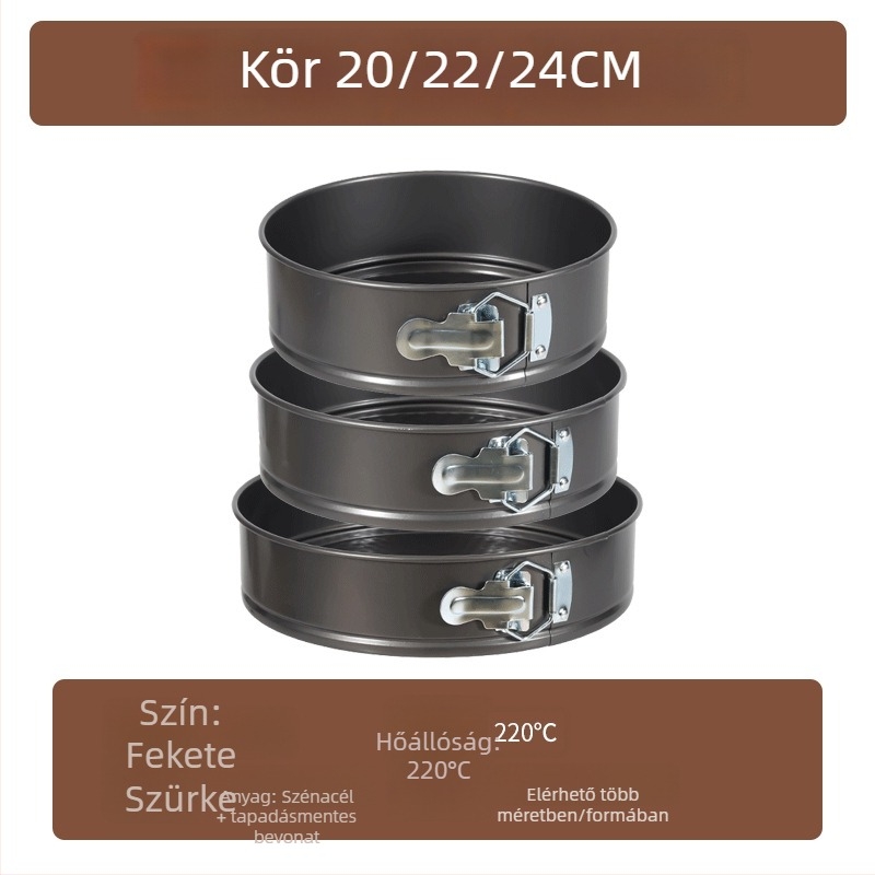 Tortaforma, kör alakú, méhsejt mintázat, tapadásmentes felület, szénacélból, levehető aljzattal