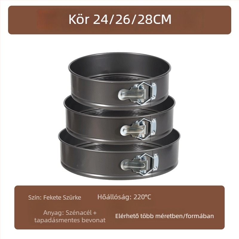 Tortaforma, kör alakú, méhsejt mintázat, tapadásmentes felület, szénacélból, levehető aljzattal