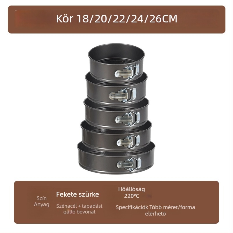 Tortaforma, kör alakú, méhsejt mintázat, tapadásmentes felület, szénacélból, levehető aljzattal