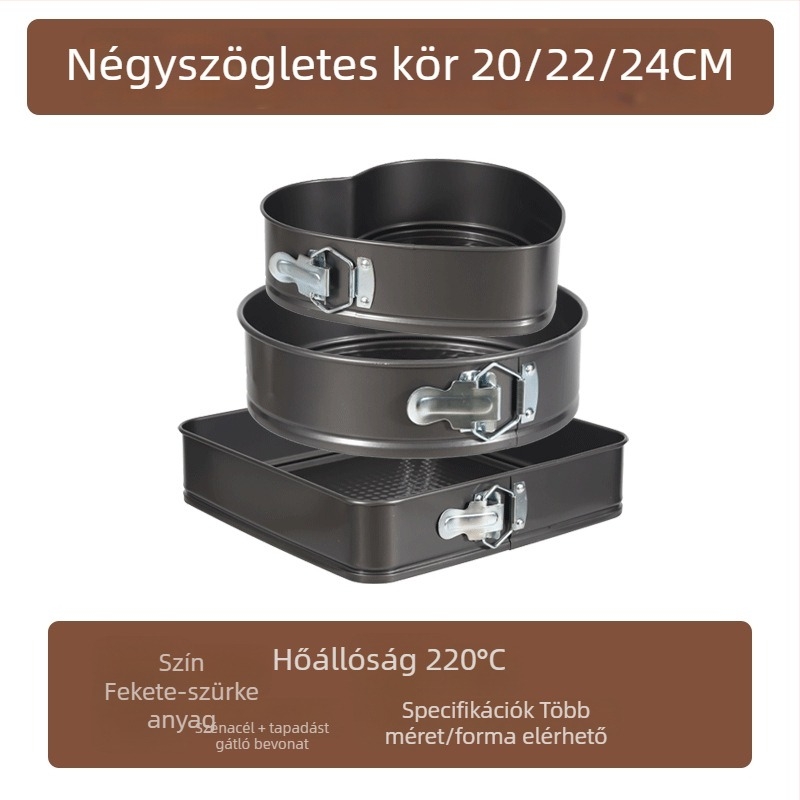 Tortaforma, kör alakú, méhsejt mintázat, tapadásmentes felület, szénacélból, levehető aljzattal