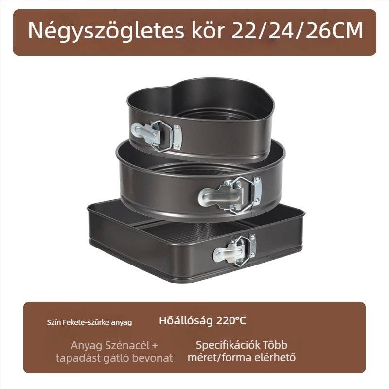 Tortaforma, kör alakú, méhsejt mintázat, tapadásmentes felület, szénacélból, levehető aljzattal