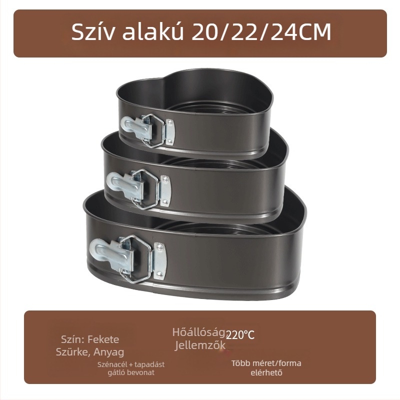 Tortaforma, kör alakú, méhsejt mintázat, tapadásmentes felület, szénacélból, levehető aljzattal