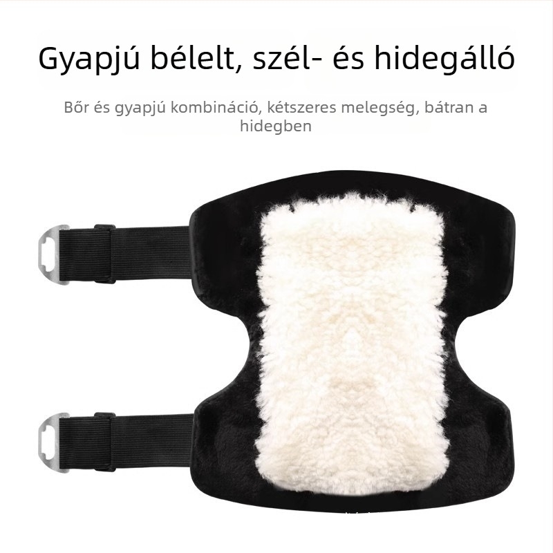 Uniszex motorkerékpár térdvédő gyapjú béléssel, szélvédett téli védelem kerékpározáshoz