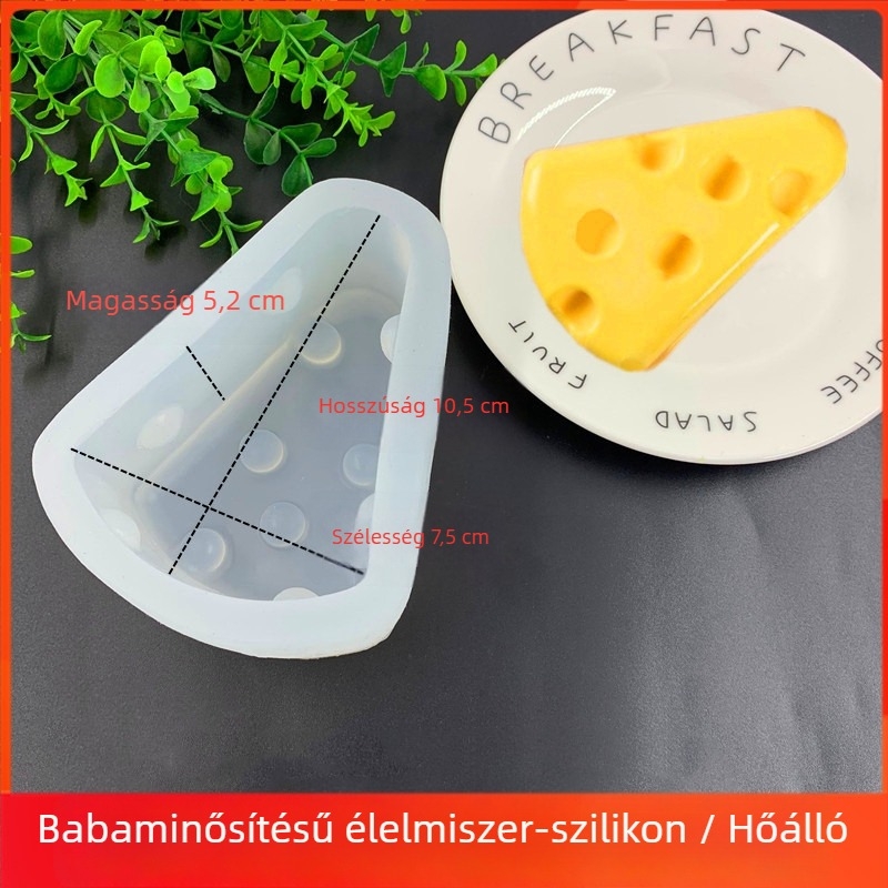 Szilikon sütőforma macska és Jerry egér dizájnnal, sajt téma, élelmiszer-minőség, szabálytalan forma, méretek 29.5 × 17.2 × 3.2 cm.