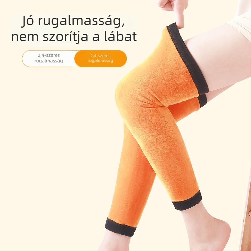 Hosszú melegítő térdmelegítők a melegítéshez és a hideg elleni védelemhez, időseknek, uniszex, vastag fleece bélés