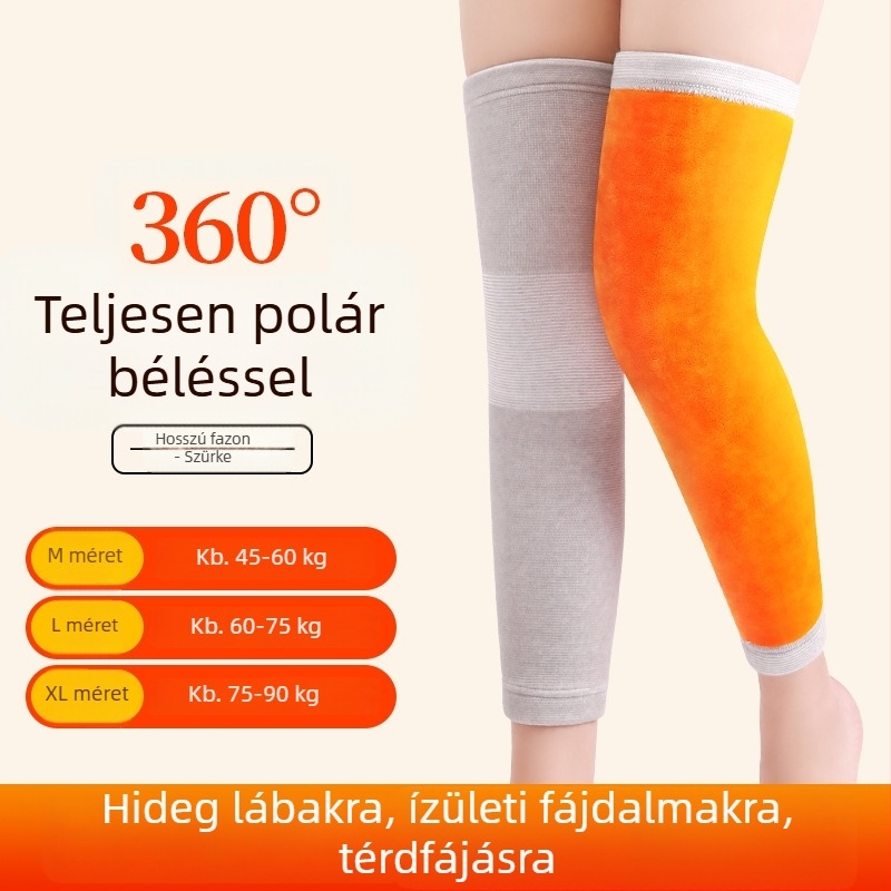 Hosszú melegítő térdmelegítők a melegítéshez és a hideg elleni védelemhez, időseknek, uniszex, vastag fleece bélés