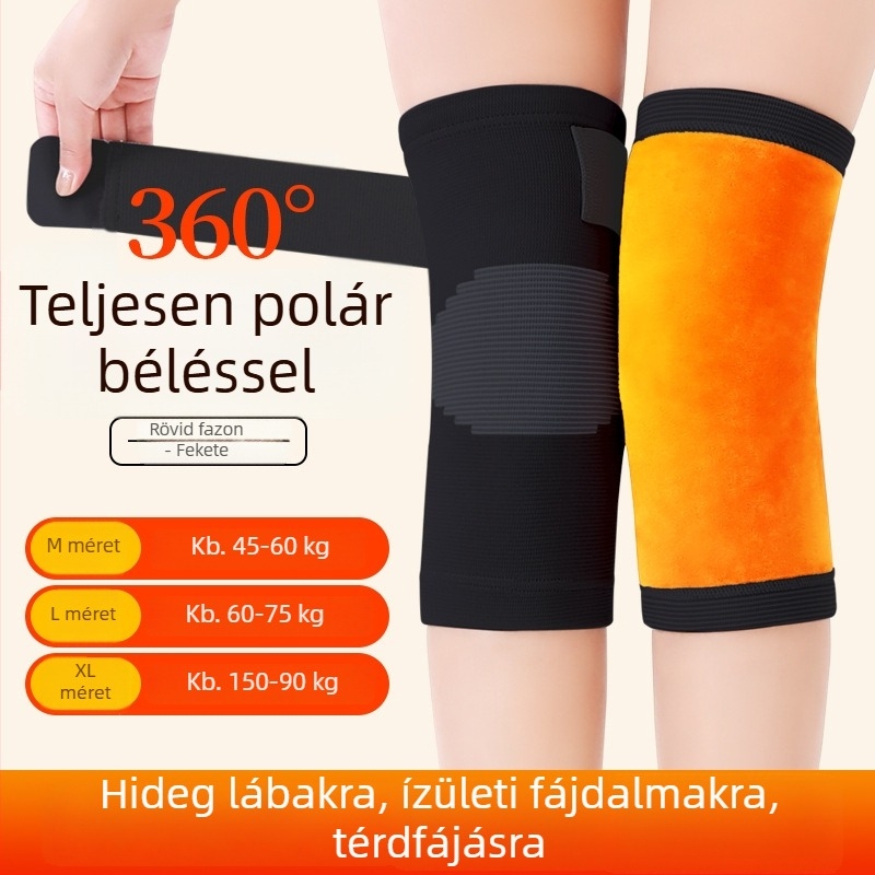 Hosszú melegítő térdmelegítők a melegítéshez és a hideg elleni védelemhez, időseknek, uniszex, vastag fleece bélés