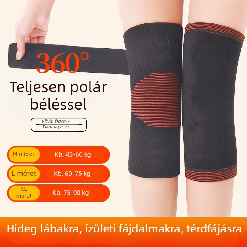 Hosszú melegítő térdmelegítők a melegítéshez és a hideg elleni védelemhez, időseknek, uniszex, vastag fleece bélés