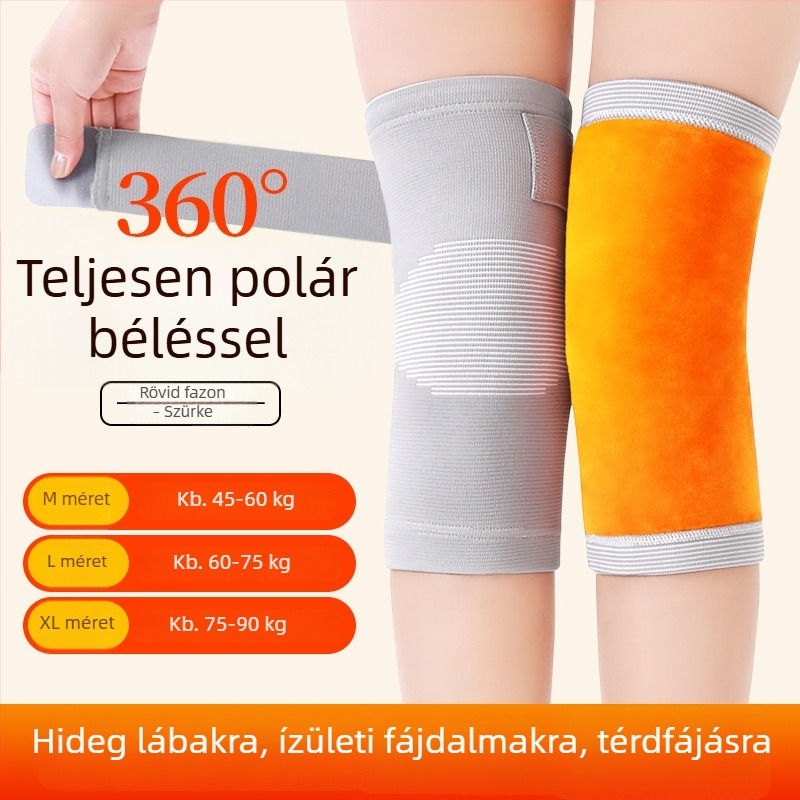 Hosszú melegítő térdmelegítők a melegítéshez és a hideg elleni védelemhez, időseknek, uniszex, vastag fleece bélés