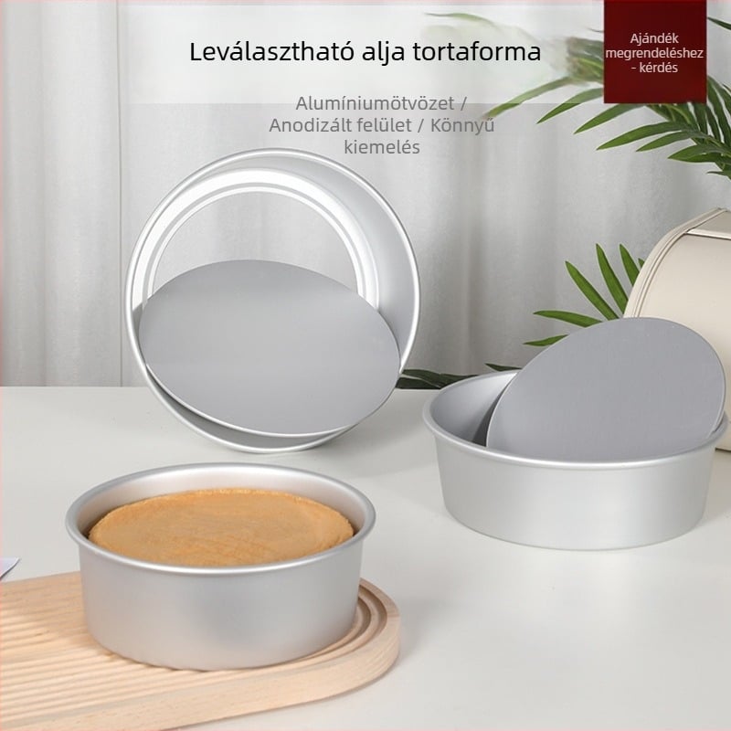 Kerek süteményforma oldható aljjal, alumíniumötvözetből, anodizált felülettel