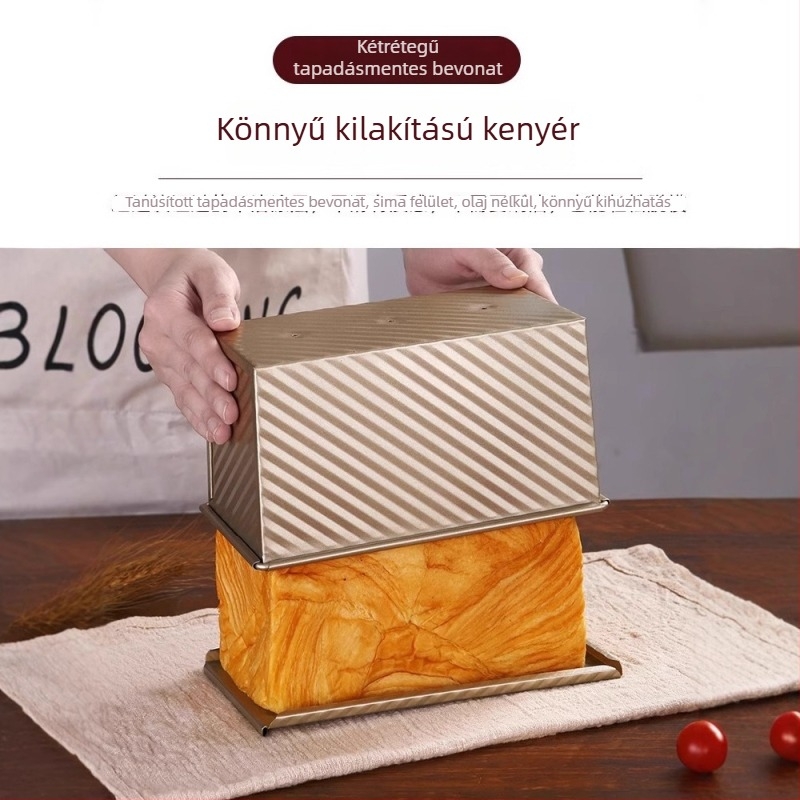 Négyszögletes tapadásmentes kenyérsütőforma fedővel