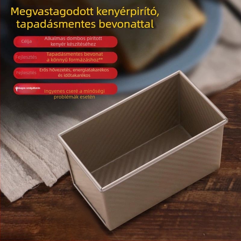 Négyszögletes tapadásmentes kenyérsütőforma fedővel