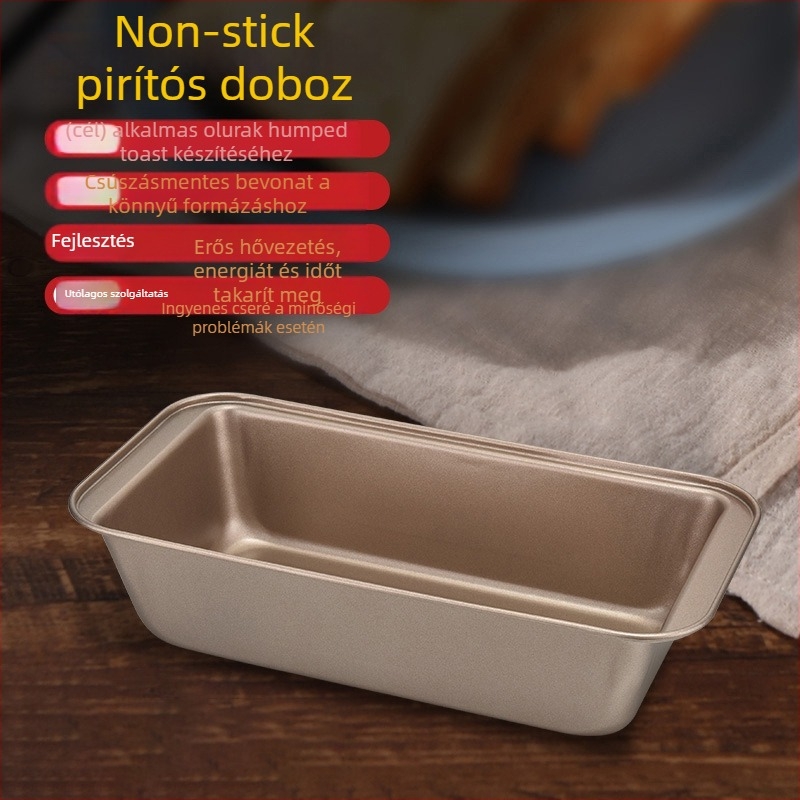 Négyszögletes tapadásmentes kenyérsütőforma fedővel