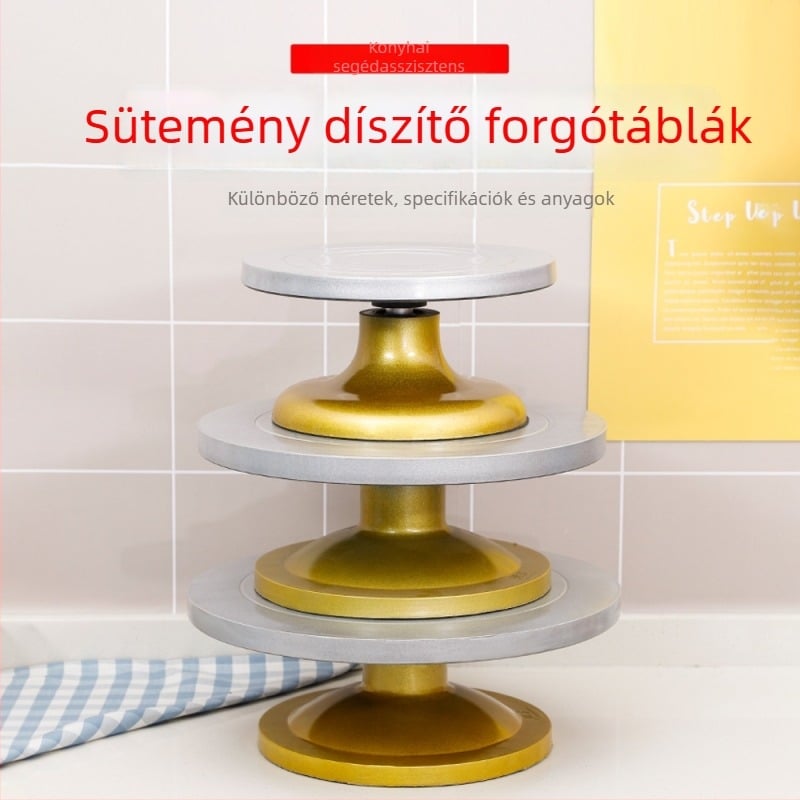 Mingyou torta forgótálca tortadíszítéshez, kör alakú, változatos anyagok, modern minimalista stílus