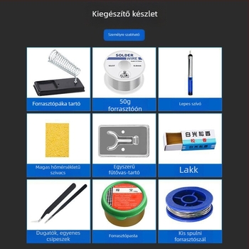Rozsdamentes acélból készült forrasztópáka készlet csatlakozók és digitális vezetékek forrasztására