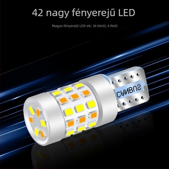 T10 LED pozíciós lámpa, kettős színű, 42SMD, 12V, 0.18A, repülőipari minőségű alumínium
