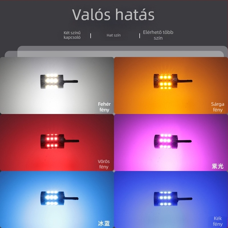 T10 LED pozíciós lámpa, kettős színű, 42SMD, 12V, 0.18A, repülőipari minőségű alumínium