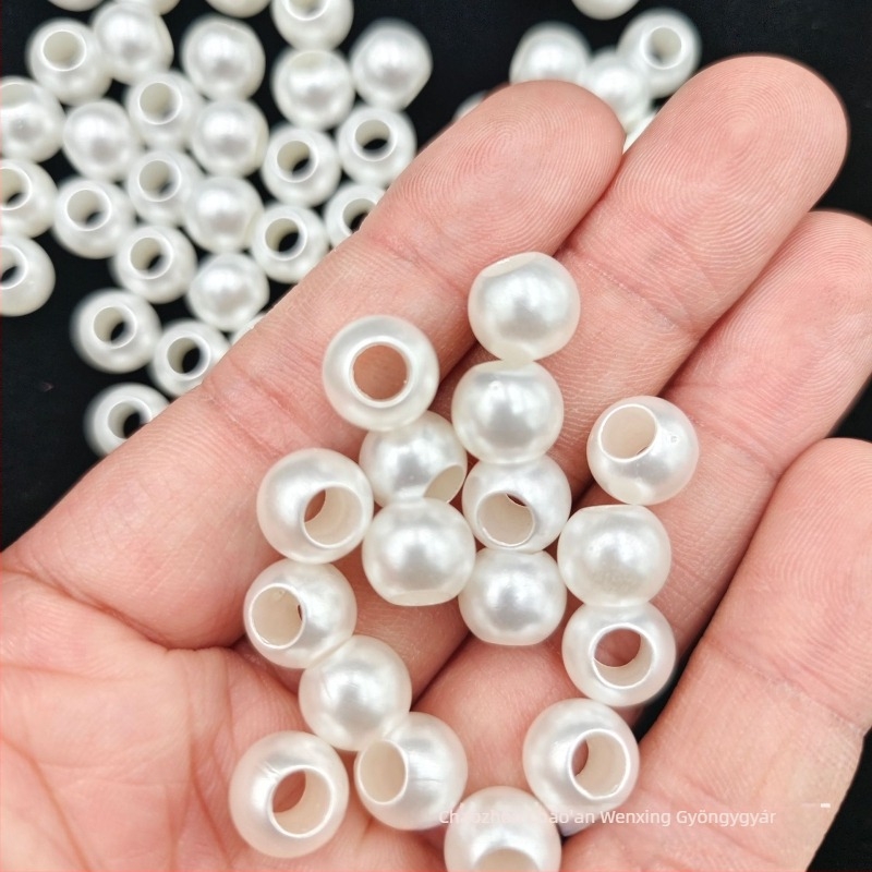 Nagy lyukú műanyag gyöngyök, színezhető, színálló, lazán fűzhető DIY ékszerekhez, cipőkhöz, táskákhoz és ruházati kiegészítőkhöz