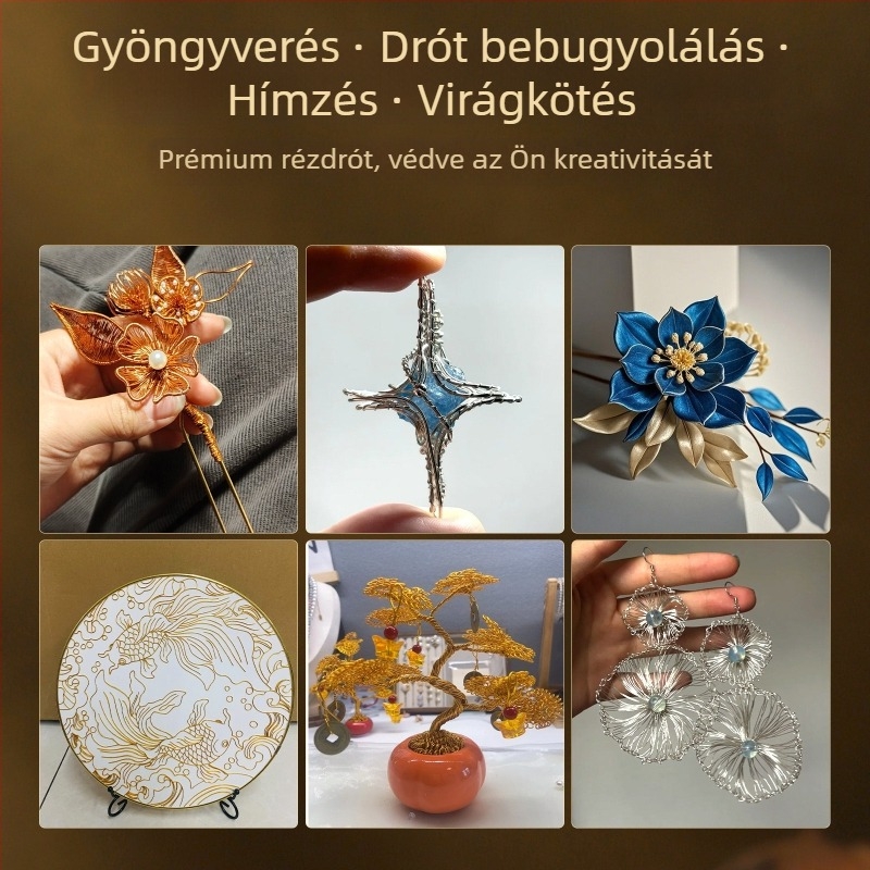 Rézdrót DIY ókori Hanfu ékszerekhez, dróthúzás feldolgozás, Nyolcszem minta, Yiwu eredet