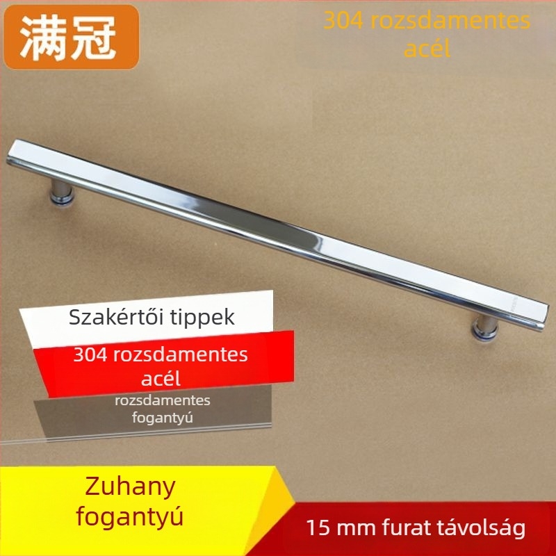 Zuhanyajtó fogantyú - rozsdamentes acélból, L- és hét alakú, üvegajtókhoz, 304-es osztály