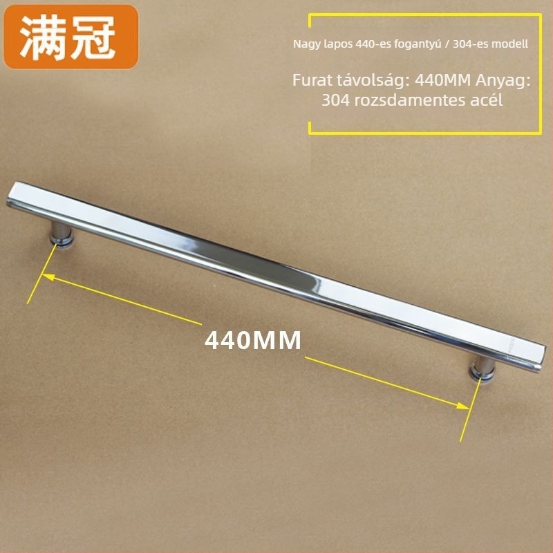 Zuhanyajtó fogantyú - rozsdamentes acélból, L- és hét alakú, üvegajtókhoz, 304-es osztály